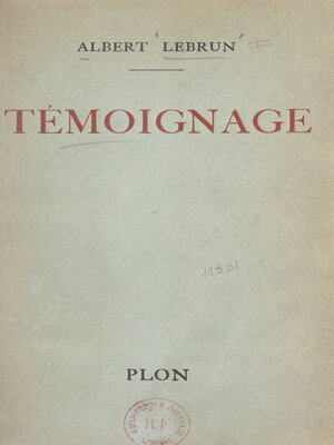 cover image of Témoignage